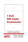 A1Etiket Tw-2404 500 A4 Sayfa Lazer Etiket  210 x 74 mm 2.000 1 A4 Sayfada 4 Etiket